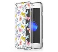 Yoedge Trasparente Custodia per Apple iPhone XR 6,1", Morbido Silicone TPU Bumper Antiurto con Disegni, Originale Case Sottile Antipolvere Antiscivolo Cover per iPhoneXR, Farfalla