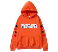 Yoedoa Felpa con Cappuccio con Motivo Alice, Pullover Unisex, vestibilità Comoda, Design A Cartolina, Stile Streetwear (Orange,S)