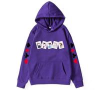 Yoedoa Felpa con Cappuccio con Motivo Alice, Pullover Unisex, vestibilità Comoda, Design A Cartolina, Stile Streetwear (Purple,S)