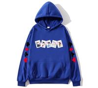 Yoedoa Felpa con Cappuccio con Motivo Alice, Pullover Unisex, vestibilità Comoda, Design A Cartolina, Stile Streetwear (Blue,S)