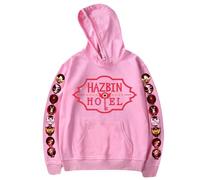 Yoedoa Felpa con Cappuccio con Motivo Anime, Taglio Ampio, Maniche Lunghe, Tasche, Stampa del Personaggio sulle Maniche, Unisex (Pink,3XL)