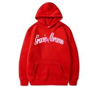 Yoedoa Felpa con Cappuccio Grafica Gracie-Abrams, Pullover A Maniche Lunghe, Tasche Laterali, Stile Hip-Hop (Red,M)