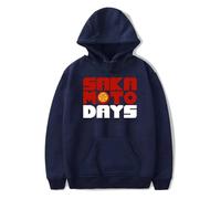 Yoedoa Felpa con Cappuccio Sakamoto Days Anime, Felpa Unisex in Cotone, Stampa Grafica in Stile retrò Anni '90 (Navy Blue,4XL)