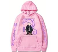 Yoedoa Felpa con Cappuccio Tokyo Revengers Anime Tasche Laterali Felpa Unisex Stile Harajuku (Pink,XXL)