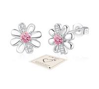 YOEE Orecchini a perno da donna, placcati in argento Sterling, con margherita arancione, viola, giallo, blu, rosa, verde, idea regalo per mamma, sorella, fidanzata, nonna, Zirconia cubica