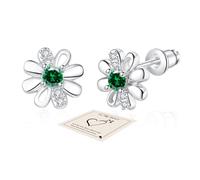 YOEE Orecchini a perno da donna, placcati in argento Sterling, con margherita arancione, viola, giallo, blu, rosa, verde, idea regalo per mamma, sorella, fidanzata, nonna, Zirconia cubica