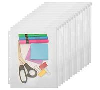 YoeeJob 3 fori in PVC trasparente con cerniera per raccoglitore, pagine formato lettera, 20,3 x 28,5 cm, 15 per confezione