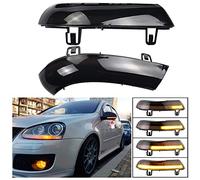 Yoegerery 2 pezzi indicatori di direzione dinamici a LED nello specchietto retrovisore per VW Golf 5 6 GTI MK5 Jetta Passat B5.5 B6 Sharan Superb (Nero)