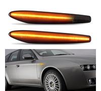 Yoegerery Indicatore di direzione laterale dinamico a LED Ambra Super Bright Canbus ripetitore sequenziale luci per Alfa Romeo 159/159 Sportwagon/Boera/Spider tipo 939 (nero)