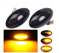 Yoegerery Indicatore laterale dinamico a LED Ambra Super Bright Canbus Ripetitore Luci sequenziali per Mi-ni Cooper R50 R52 R53 2002-2008 (Nero)