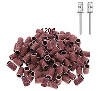 Yoezuo 100 Pezzi Nastri Abrasivi Manicure, Levigatura Bande, Cilindri Abrasivi Fresa Unghie, Ideale per Pedicure e Manicure e Trivello del Unghie Macchina(2*Punta da Trapano per Unghie) (120#)