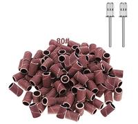 Yoezuo 100 Pezzi Nastri Abrasivi Manicure, Levigatura Bande, Cilindri Abrasivi Fresa Unghie, Ideale per Pedicure e Manicure e Trivello del Unghie Macchina(2*Punta da Trapano per Unghie) (80#)