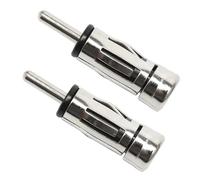 Yoezuo 2 pcs Adattatore Antenna ISO/Radio DIN, Adattatore Antenna Radio Auto, Universal Adattatore per Antenna da ISO a DIN per Ricevitore Stereo per Autoradio(Argento)