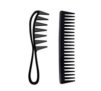 Yoezuo 2 Pezzi Pettine a Denti Larghi, Pettini a Denti di Squalo, Pettine Olio Vintage, Pettine per Capelli Ricci Comb Afro, Pettini Styling, Pettine Antistatico
