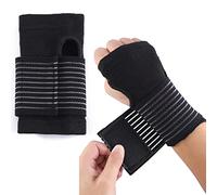 Yoezuo 2 Pezzi Tutore Polso, Fascia da Polso, Supporto Polso Elastica Regolabile, Tutore Tunnel Carpale per Dolori Articolari, Quotidiano, Frattura e Distorsione del Polso(Nero)