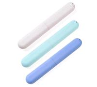 Yoezuo 3 Pezzi Custodia per Spazzolino, Custodie Colorate per Spazzolino da Denti, Custodia protettiva Spazzolino Portatile, 19 * 3 * 2.2cm (Verde & Blu & Grigio)