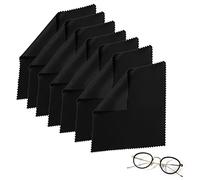 Yoezuo 7 pezzi Panni in Microfibra, Microfibra Panno di Pulizia per la Pulizia di Lenti, Occhiali, schermi, Tablet, Riutilizzabile(Nero)