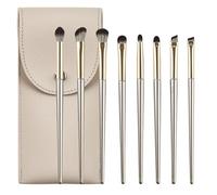 Yoezuo 8 Pezzi Pennelli per Occhi, Pennelli Make Up Set, Pennelli Trucco con Trousse in Pelle PU, Pennello per Ombretto, Pennello per Sopracciglia, Pennello per Eyeliner, Pennello per Sfumatura
