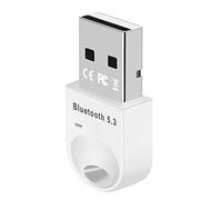 Yoezuo Adattatore Bluetooth 5.3 USB, USB Bluetooth Chiavetta Bluetooth per PC, Dongle Bluetooth Compatibile con Windows 8.1/10/11, Compatibile con Auricolare Bluetooth Tastiera Mouse(Bianco)