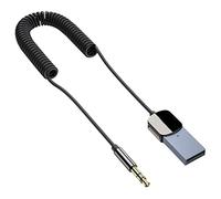 Yoezuo Ricevitore Bluetooth 5.0 per Auto con Jack AUX da 3,5mm e Adattatore Audio USB con Microfono Incorporato e Cavo Lungo per Auto e Audio Domestico, Plug & Play