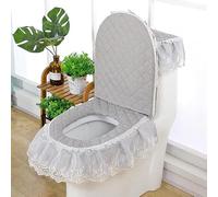 YOFAB 3 pz/set diamante fiore caffè pizzo ricamo fiori WC coperchio e serbatoio copre sedile del water pad