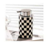 Yofab Dispenser di Sapone Professionale a Pressione in Ceramica in Bianco e Nero, capacità di 12 Once, Ideale per lavello della Cucina, Bagno e Sapone per Le Mani