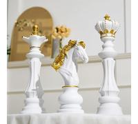 Yofab Fun Desk Accessories - Set di 3 statue di scacchi grandi, statuette decorative da collezione per casa, casa, ufficio, scrivania, tavolo, regalo, decorazione vintage (Wei)