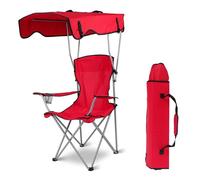 Yofab Sedia da campeggio pieghevole con ombrellone e baldacchino, regolabile, resistente, pieghevole, portatile, con portabicchieri, per pesca all'aperto, pesca, regali (marciume)