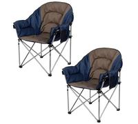 Yofab Sedia da campeggio pieghevole con schienale alto per adulti, struttura compatta, con braccioli e borsa per il trasporto, idea regalo per la pesca (confezione da 2)