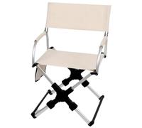 Yofab Sedia da campeggio pieghevole per adulti, struttura in alluminio, design compatto, sedia pieghevole con braccioli e borsa per il trasporto, per regali di pesca all'aperto (bianco sporco)