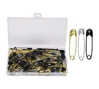 YOFASEN 300 Pezzi Spille da Balia - Spille di Sicurezza Grandi e Piccole Assortite 7 Dimensioni (18 mm - 53 mm) per Arti e Mestieri Abbigliamento Cucito Uso Ufficio Domestico Oro Argento Nero