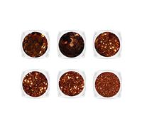 YOFASEN 6 Pezzi Glitter Mestieri Viso Glitter - Accessori per Nail Art Glitter Artigianato Paillettes Set Misto Guancia Labbra Trucco Decorazioni Fai da Te Paillettes, Rosso 2