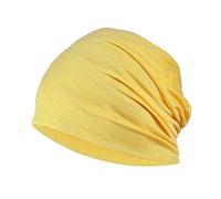 YOFASEN Berretto Slouchy - Cappello in Cotone Chemio Cancro Cappuccio per Dormire Cappuccio Turbante Copricapo Elastico Musulmano per Donna Uomo, Giallo, Taglia Unica