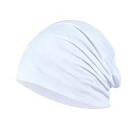 YOFASEN Berretto Slouchy - Cappello in Cotone Chemio Cancro Cappuccio per Dormire Cappuccio Turbante Copricapo Elastico Musulmano per Donna Uomo, Bianca, Taglia Unica