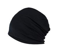 YOFASEN Berretto Slouchy - Cappello in Cotone Chemio Cancro Cappuccio per Dormire Cappuccio Turbante Copricapo Elastico Musulmano per Donna Uomo, Nero, Taglia Unica
