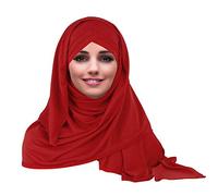 YOFASEN Cappello Musulmano Slouchy - Sciarpe Islamiche da Donna Bellissimo Berretto con Scialle Hijab Foulard, Rosso, Taglia Unica