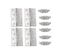 YOFASEN Cerniere acciaio inox Cerniera per porte, finestre o armadi Cerniere con viti M3.5 * 16mm, argento 4 pollici (88 * 60 * 1.2mm) 4 pezzi
