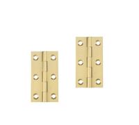 YOFASEN Cerniere in Rame - Cerniere Piccolo Cerniera Armadio Porta Cassetto Finestra Cassetta Degli Attrezzi Cerniera per Mobili, Oro, 2.5 pollici(63x34x1.2mm) - 2pcs
