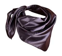 YOFASEN Hijab per Donne - Raso Musulmane Velate Foulard Velo Turbante Sciarpa Scialle Islamico 90×90cm, Marrone scuro