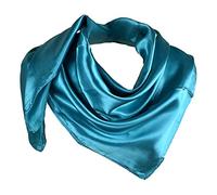 YOFASEN Hijab per Donne - Raso Musulmane Velate Foulard Velo Turbante Sciarpa Scialle Islamico 90×90cm, Blu
