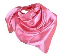 YOFASEN Hijab per Donne - Raso Musulmane Velate Foulard Velo Turbante Sciarpa Scialle Islamico 90×90cm, Rosa