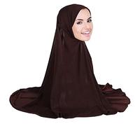 YOFASEN Sciarpa Hijab Donne - Traspirante Musulmano Fazzoletti da Testa Sciarpa Lunga Arabia Islamico Cappuccio Foulard Turbante Capelli, Marrone