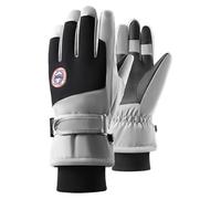 YOFDAL 1 Paio Guanti da Sci, Guanti da Neve Impermeabili e Traspiranti più Caldi per la Stagione Fredda, Adatto Sia per Uomini che per Donne, per Genitori-Figli all'Aperto（Grigio Chiaro）