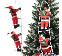 YOFDAL 1 Pezzo Arrampicata Babbo Natale Due Scale,Giocattoli Decorativi Creativi,Ciondolo da Arrampicata su Corda Stazionaria, Adatto per le Decorazioni delle Feste(30 cm)