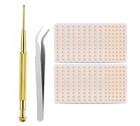 YOFDAL 1200 Pezzi Cerotto Auricolare Monouso, con 1 Sonda di Rame e 1 Pinzetta - Carta Rosa, Kit Semi per Orecchio,Per Digitopressione E Massaggio.