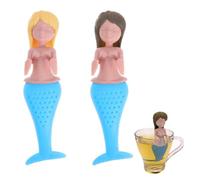 YOFDAL 2 Pcs Infusore da tè in silicone,Colini da tè in silicone a Forma di Mermaid,Infusore per Tisane,Filtro te Infusione,Colino da tè per Tutte le Tazze,Perfetto per Gli Amanti del Tè