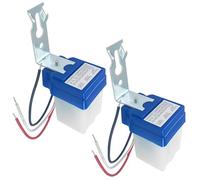 YOFDAL 2 Pezzi AC 220V crepuscolare Automatico Interruttore della luce, sensore crepuscolare da esterno, impermeabile fotocellula Interruttore sensore luce fotocellula（A）