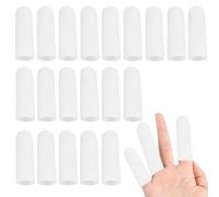 YOFDAL 20 Pezzi Protezioni per Dita in Silicone - Gel Manicotti per Dita e Pollici - Copridito in Silicone, Adatto per pollice (Bianco)