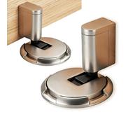 YOFDAL 2025 NEW Fermaporta Meccanico da Pavimento con Gancio (Argento) | Blocca Porta a Terra con Installazione a Viti o Adesivo | Per Interni,Bagno,Camera | Universale per Piastrelle,Legno,Metallo