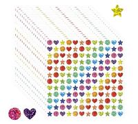 YOFDAL 2880 Pezzi Stickers Bambini attacca stacca, Adesivi bambini, Adesivi a forma di stella e cuore per bambini